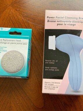 B-Pure power facial cleansing brush with extra pumice replacement head